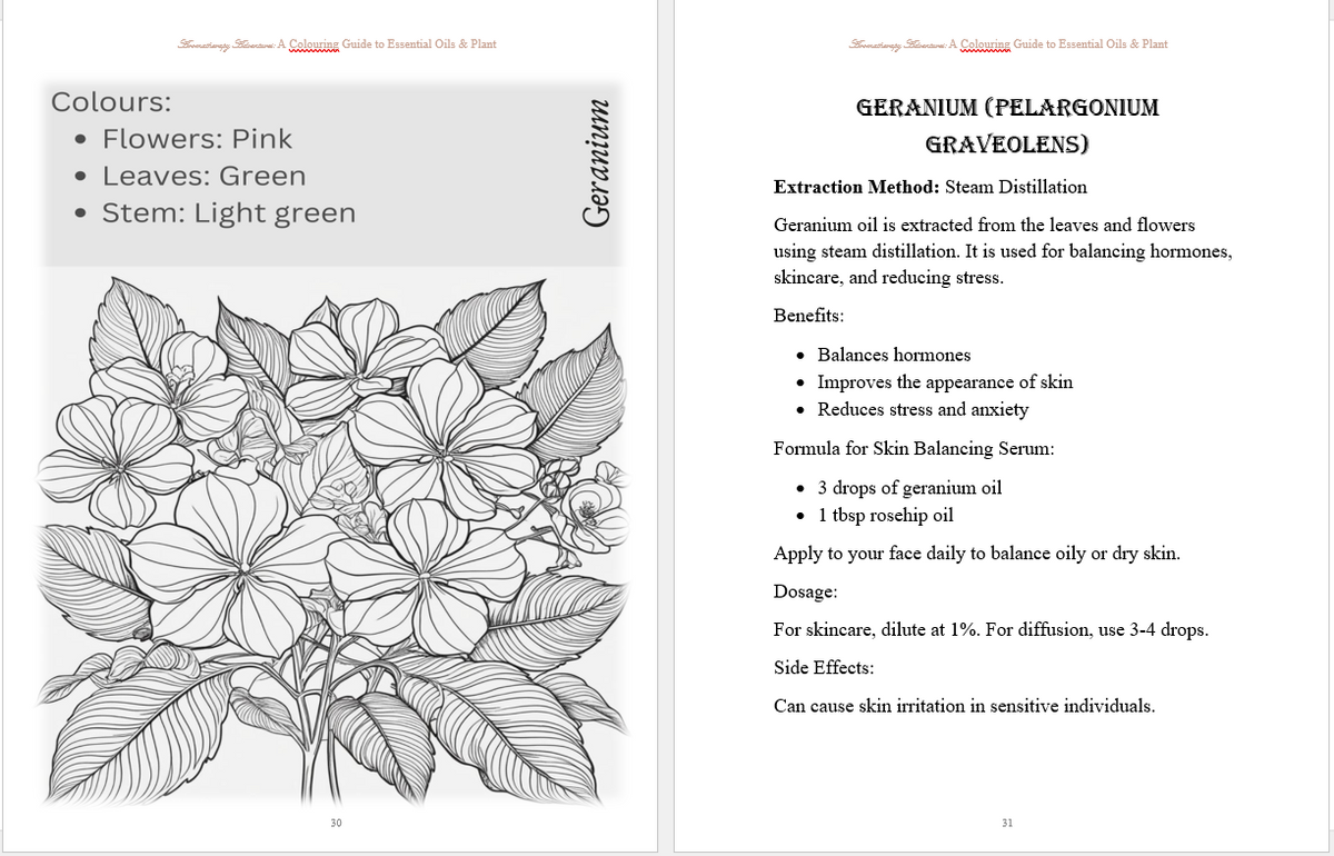 Essential Oils Colouring Book & Plant Guide