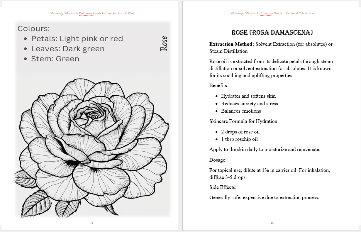 Essential Oils Colouring Book & Plant Guide