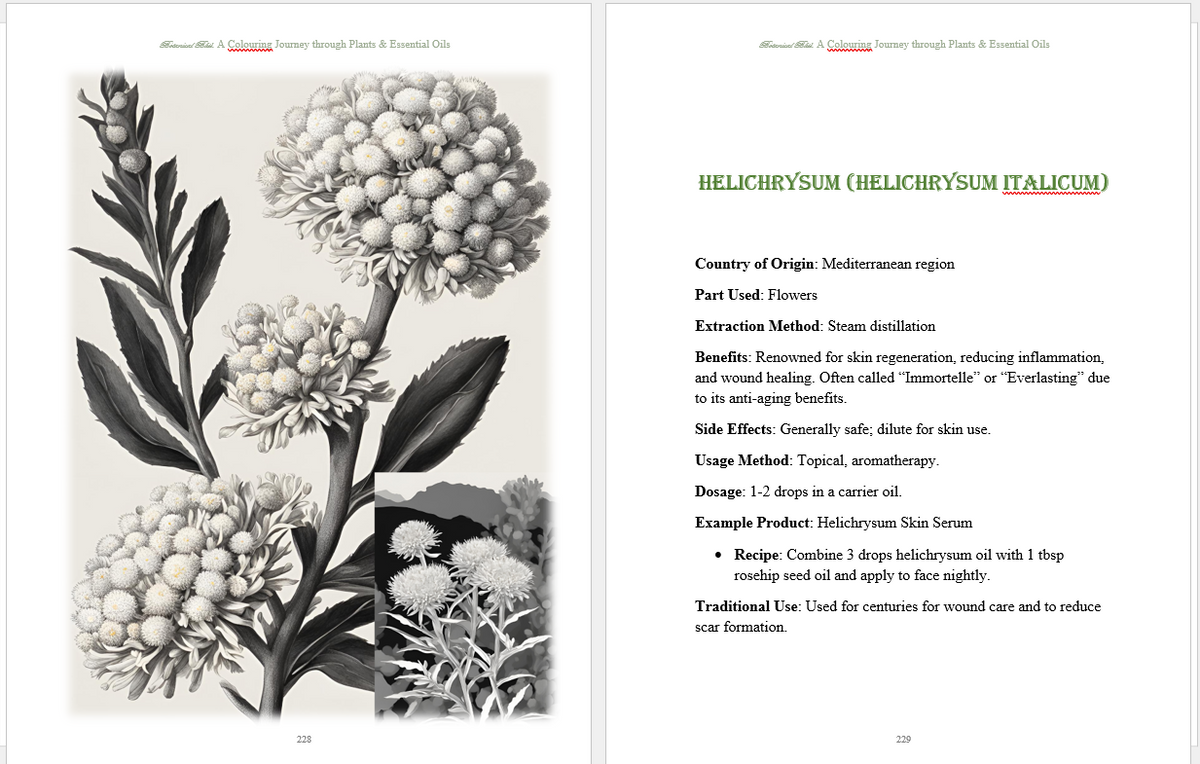 Botanical Bliss: Plants & Essential Oils Colouring