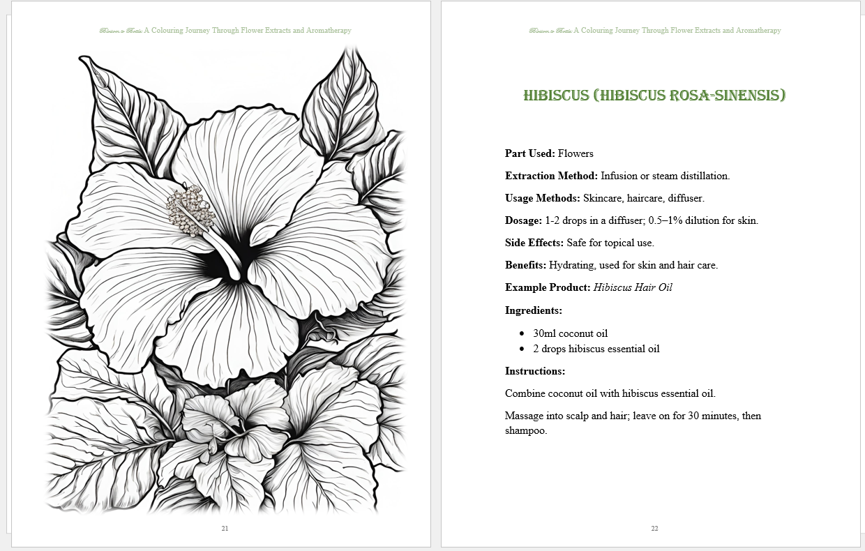Blossom to bottle: A Colouring Journey Through Flower Extracts and Aromatherapy